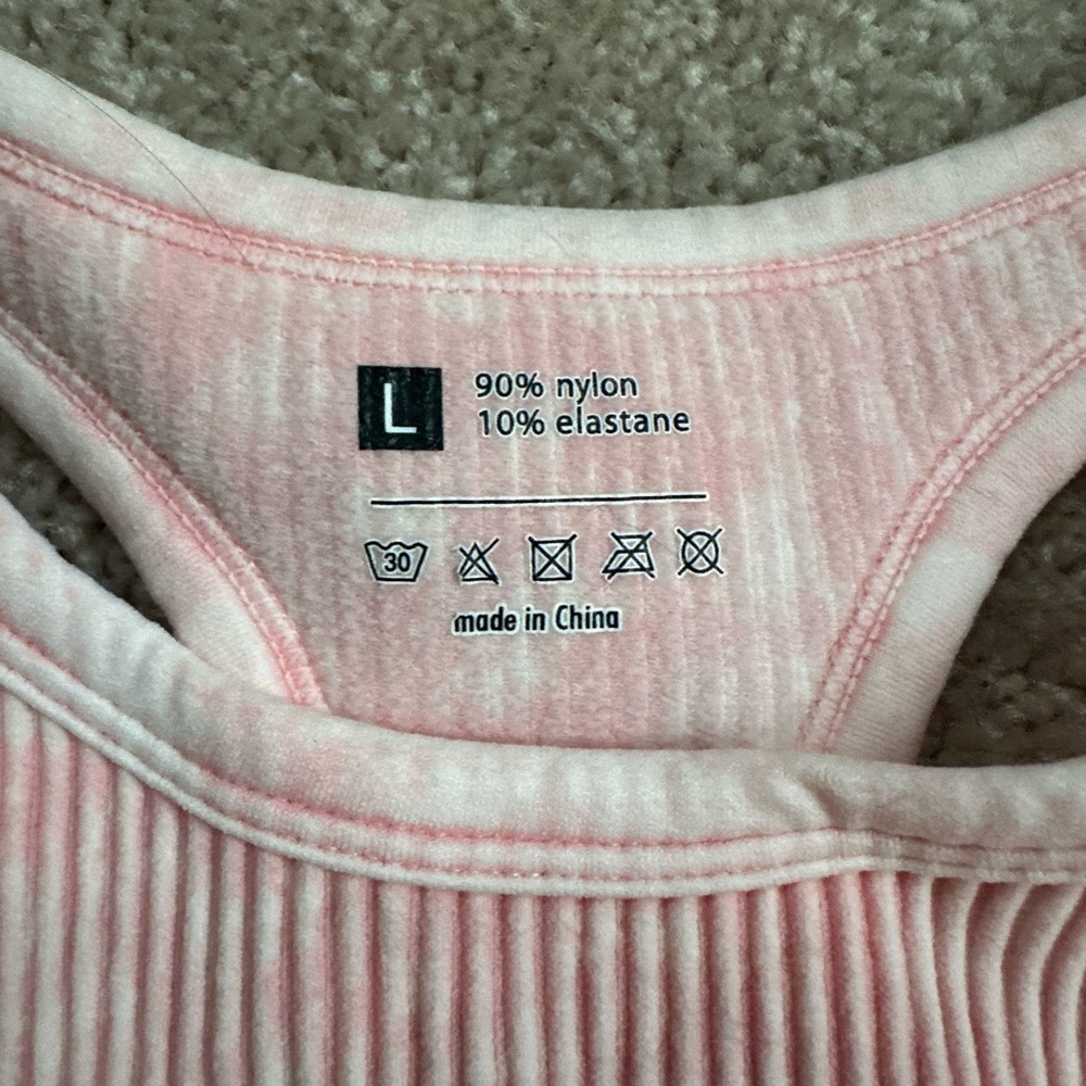 Pink Ribbed Active Women’s Tank Top - Picture 3 of 3